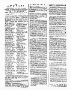 Bredside med adresse til den amerikanske hæren, Salem, 1775 (trykk) av American School