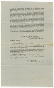 Innkalling til frivillige under General Order No.4, 27. desember 1860