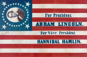 Kampanjeflagg for Abraham Lincoln av American School