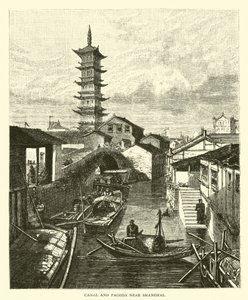 Kanal og Pagoda nær Shanghai av American School