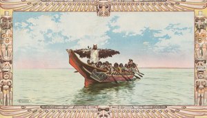 Kano med Kwakiutl Brudefest av Edward S. Curtis av American School
