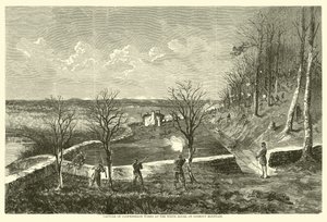 Capture of Confederate fungerer i Det hvite hus, på Lookout Mountain, november 1863 av American School