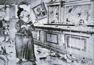 Carry Nation med øksen sin, ca. 1905 (litho) av American School