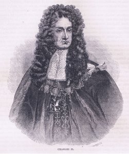 Charles II (1664), illustrasjon fra Cassell's History of the United States pub. av Petter & Galpin ca. 1890 (litho) av American School