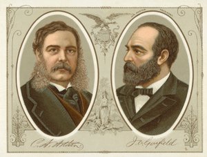 Chester A Arthur, James A Garfield (chromolitho) av American School