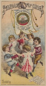 Barn som danser rundt banner av American School