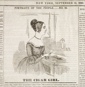 Cigar Girl, forsiden av "New York Sunday Atlas", 13. september 1840 av American School