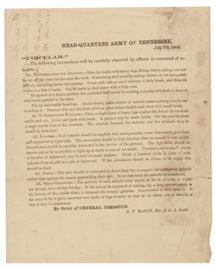 Rundskriv angående bygging og befestning av redutter brukt av Army of Tennessee, 7. juli 1864 av American School