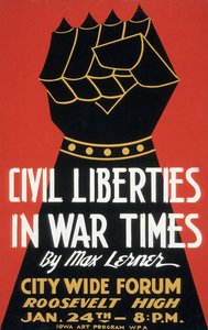 Plakat Civil Liberties in War Times av American School