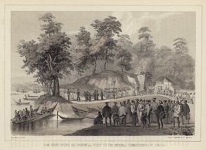 Commodore Perry på avskjedsbesøk til de keiserlige kommissærene i Simoda, Japan av American School