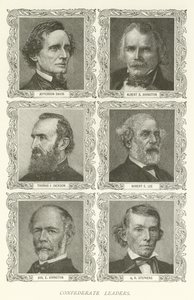 Konfødererte ledere, Jefferson Davis, Albert S Johnston, Thomas J Jackson, Robert E Lee, Joseph E Johnston, AH Stephens av American School