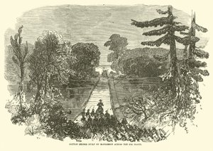 Bomullsbro bygget av McPherson over Big Black, mai 1863 av American School
