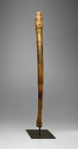 Coup Stick, Yankton Sioux, ca. 1880 (tre, messingspiker, pigment og varmefilmerker) av American School