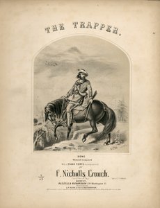 Omslag til partiturarket for The Trapper, 1857 av American School
