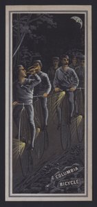 Syklister som sykler om natten (farge litho) av American School