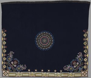 Danseteppe, Anishinabe, Dakota, ca. 1840-50 (ull, silke og perler) av American School