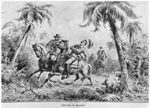 Death of Antonio Maceo (1845-96), illustrasjon fra The Story of Cuba av Murat Halstead, utgitt 1898 av American School