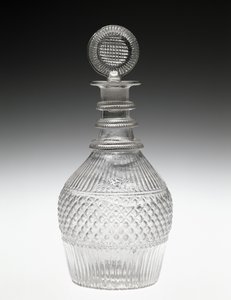 Karaffel og propp, ca. 1820-1840 (ikke-bly glass) av American School