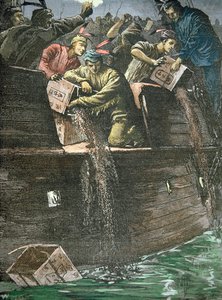 Ødeleggelse av telastene, kjent som Boston Tea Party av American School