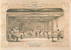 Dr. Richs Institute for Physical Education, gravert og pub. av Wm. Endicott & Co, New York, 1850 av American School