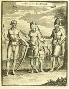 Kjole til folket i Cape Lope Gonsalvo og Rio Gabon, illustrasjon fra "Habits on the Gold Coast", av Thomas Astley, 1745-47 av American School