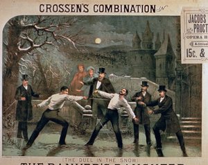 Duel in the Snow, plakat for The Bankers Daughter, med Crossens Combination i hovedrollen på Jacobs & Procter Opera House