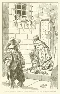 Jarl av Strafford mottok Lauds velsignelse på vei til henrettelse (1641) (gravering) av American School