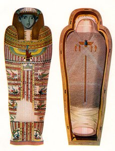 Egyptisk mumie og sarkofag av American School