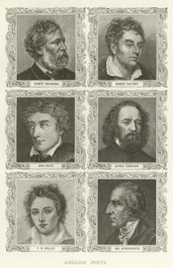 Engelske poeter, Robert Browning, Robert Southey, John Keats, Alfred Tennyson, P B Shelley, William Wordsworth av American School