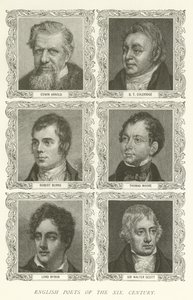 English Poets of the XIX Century, Edwin Arnold, S T Coleridge, Robert Burns, Thomas Moore, Lord Byron, Sir Walter Scott av American School