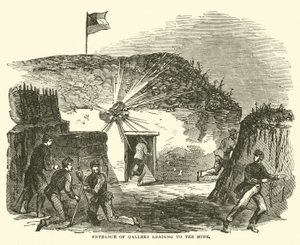 Inngangen til galleriet som fører til gruven, juni 1863 av American School