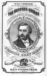 Faksimile av det originale manuskriptet til 'The Heathen Chinee' av Francis Bret Harte (1836-1902), fra 'Overland Monthly', 1871 av American School