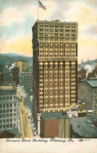 Farmers Bank Building, Pittsburgh, Pennsylvania, USA (farge litho) av American School