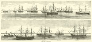 Føderal flåte ved Hampton Roads, desember 1864 av American School