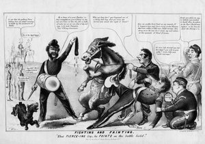 Slåss og besvimelse: at Piercing-gråt-han besvimer på slagmarken, utgitt av Strong Litho, New York, ca. 1852