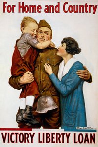 For hjem og land Liberty Loan-plakat av American School