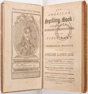 Frontispice fra "The American Spelling Book" av Noah Webster, Boston, 1789 av American School