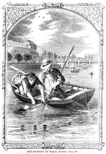 Frontispice til The Mystery of Marie Roget av Edgar Allen Poe (1809-49) 1852 av American School