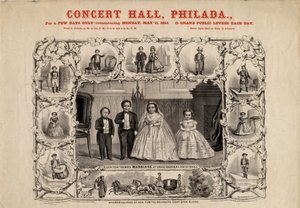 Gen. Tom Thumb og kone, Com. Nutt og frøken Minnie Warren, pub. av Currier & Ives, 1863