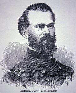 General James Birdseye McPherson (1828-64) (gravering) av American School