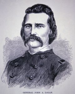 General John Alexander Logan (1826-86) (gravering) av American School
