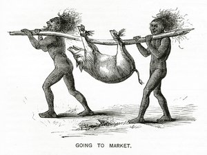 Going to Market, illustrasjon fra Appletons Journal, 4. mai 1872 av American School