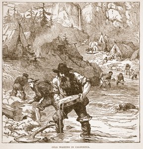 Gold Washing i California, fra en bokpub. 1896 av American School