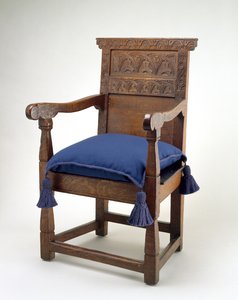 Great Chair, Essex County, Massachusetts, 1640-85 (hvit eik) av American School