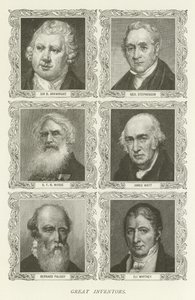 Great Inventors, Sir R Arkwright, George Stephenson, S F B Morse, James Watt, Bernard Palissy, Eli Whitney av American School
