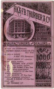 H.K. & F.B. Thurber & Co. handelshefte, recto (gravert hefte) av American School