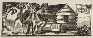 Kampanjeemblem "Harrison & Tyler". av American School