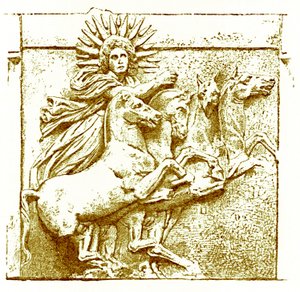 Helios upon his chariot, illustrasjon fra History of Greece av Victor Duruy, utgitt 1890 (digitalt forbedret bilde) av American School