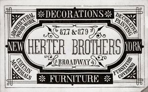 Herter Brothers, Decorations, Furniture, 877 & 879 Broadway, New York (litho [handelskort] ) av American School
