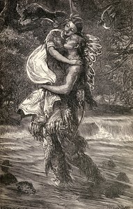 Hiawatha og Minnehaha, illustrasjon fra diktet 